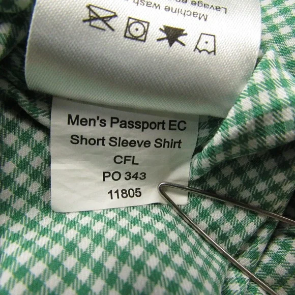 Mountain Khakis Shirt Mens Medium Green Gingham Check Passport EC Outdoor - Picture 10 of 13